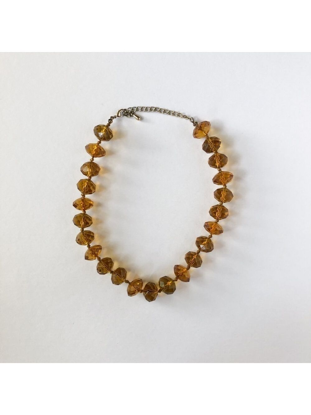 Faux Amber Glass Bead Necklace